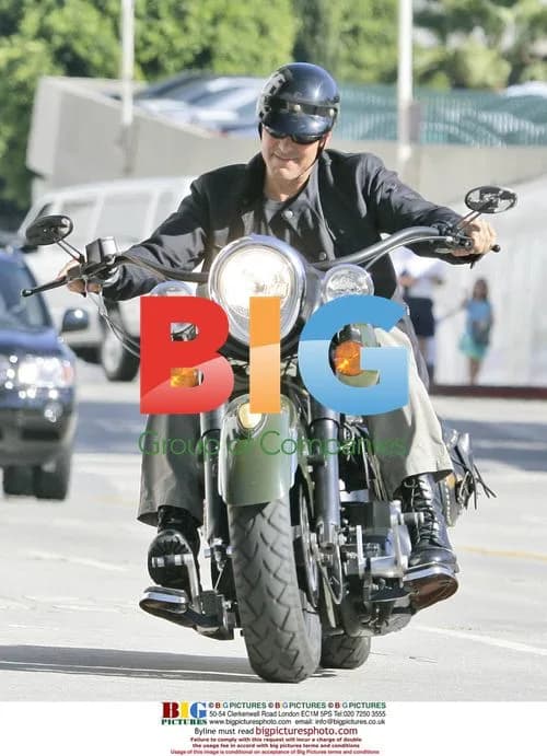 George Clooney Rides Motorcycle on Oceans 13 Set