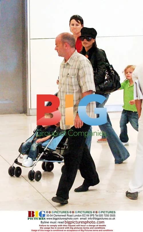 Victoria Beckham and family arrive at Madrid airport