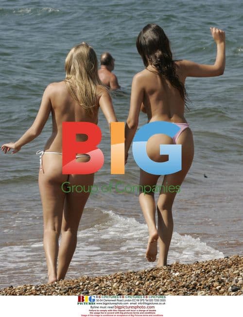 Glamour babes Hayley and Marie on the beach