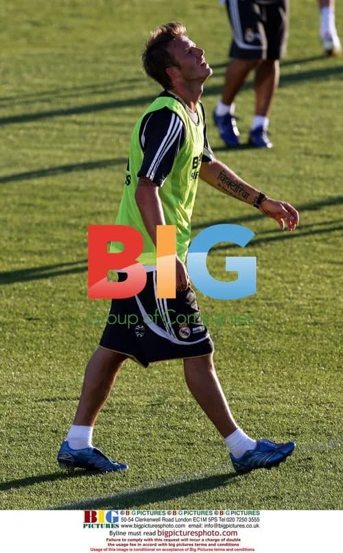David Beckham training with Real Madrid