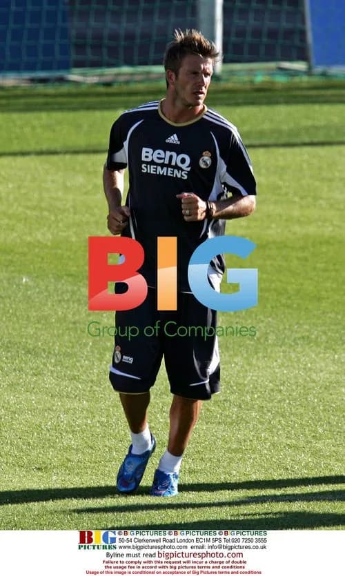 David Beckham training with Real Madrid