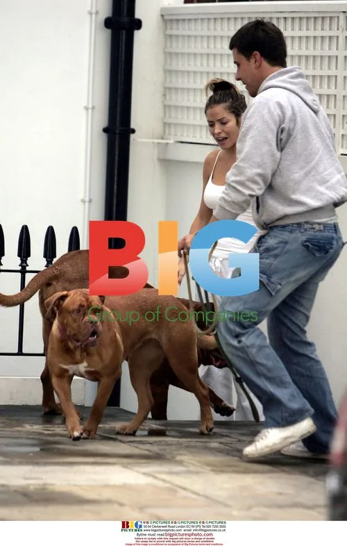 Frank Lampard and Elen Rives with French Mastiffs