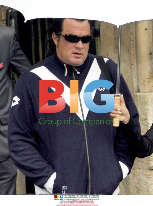 Steven Seagal leaving Hotel Crillon in Paris