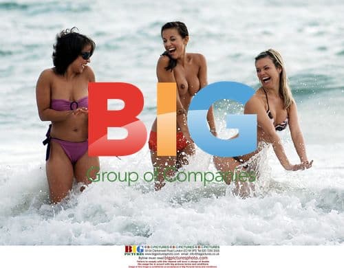 Hannah, Jakki, and Simone Larking on Beach