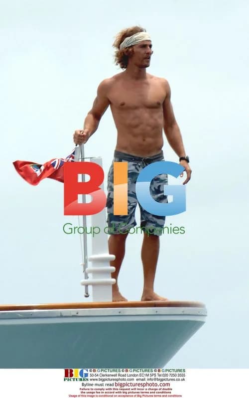 Matthew McConaughey on Film Set Boat