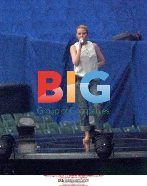 Kylie Minogue Doing Sound Checks Before Concert
