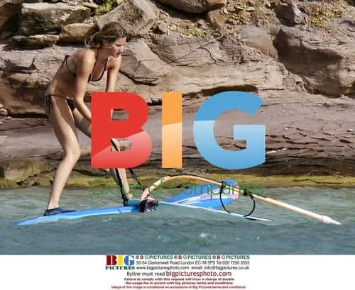 Gisele Bundchen Windsurfing in Caribbean