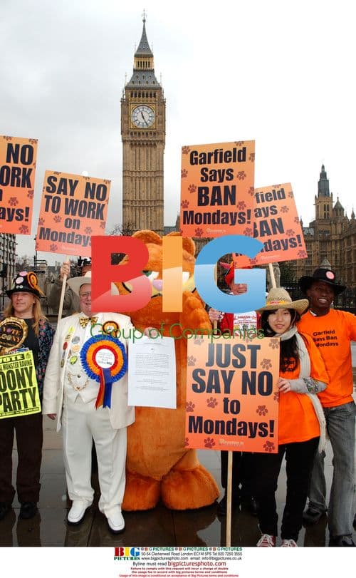 Alan 'Howling Laud' Hope and Garfield lead anti-Monday march