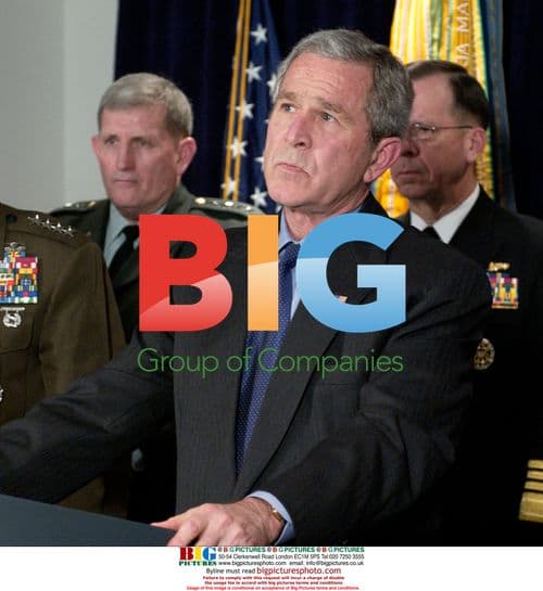 George Bush speaks to press after Iraq policy review