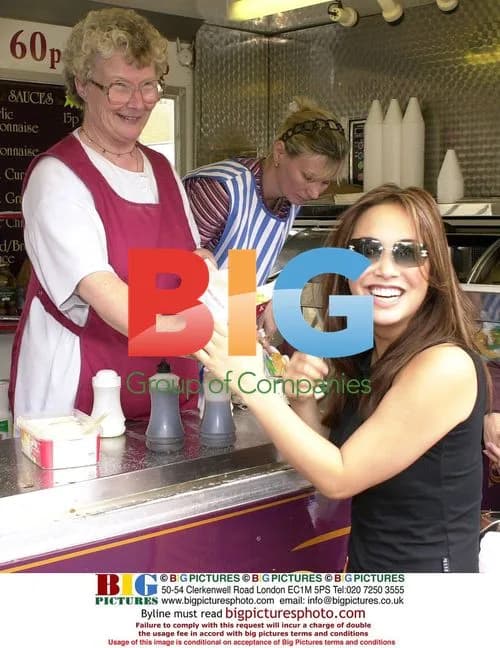 Myleene Klass Eating Chips in Yarmouth