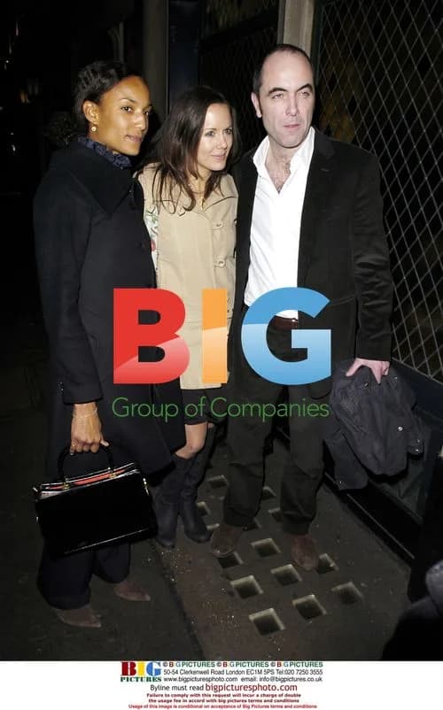 James Nesbit and wife leaving Ivy restaurant