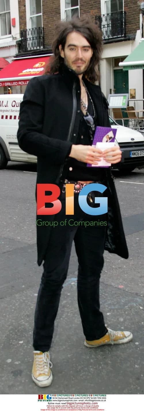 Russell Brand Outside Hotel in London