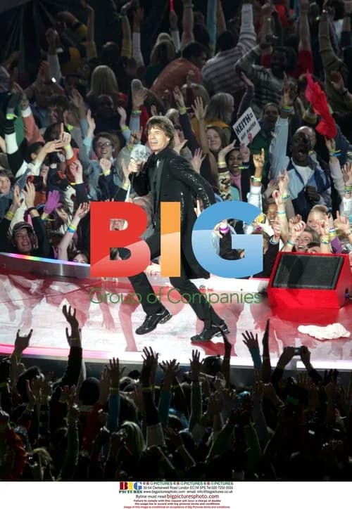 Mick Jagger and the Rolling Stones at Super Bowl XL