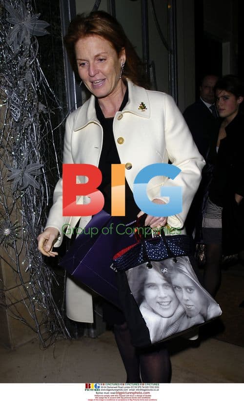 Duchess of York and daughters leaving Claridge's