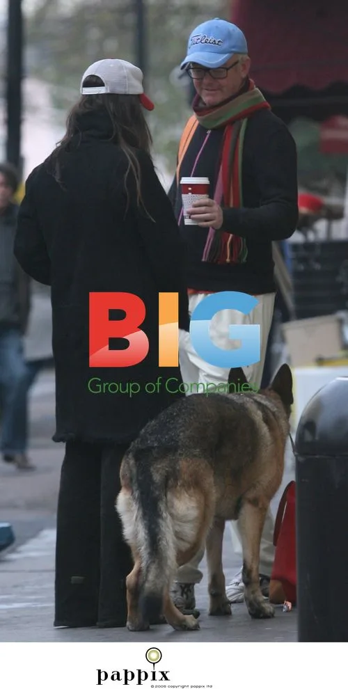 Chris Evans Grooming Dog on Street