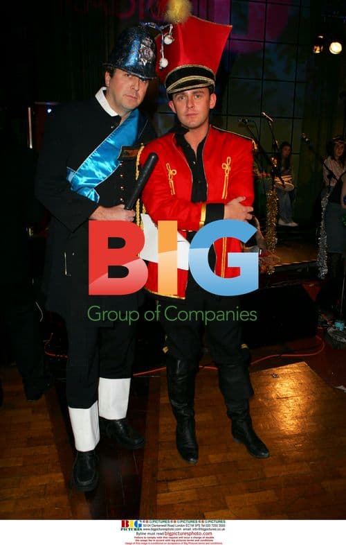 DJs Chappers and Scott Mills at Radio 1 Christmas Party