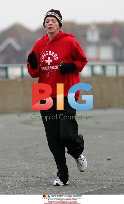 Zoe Ball Jogs Along Hove Sea Front