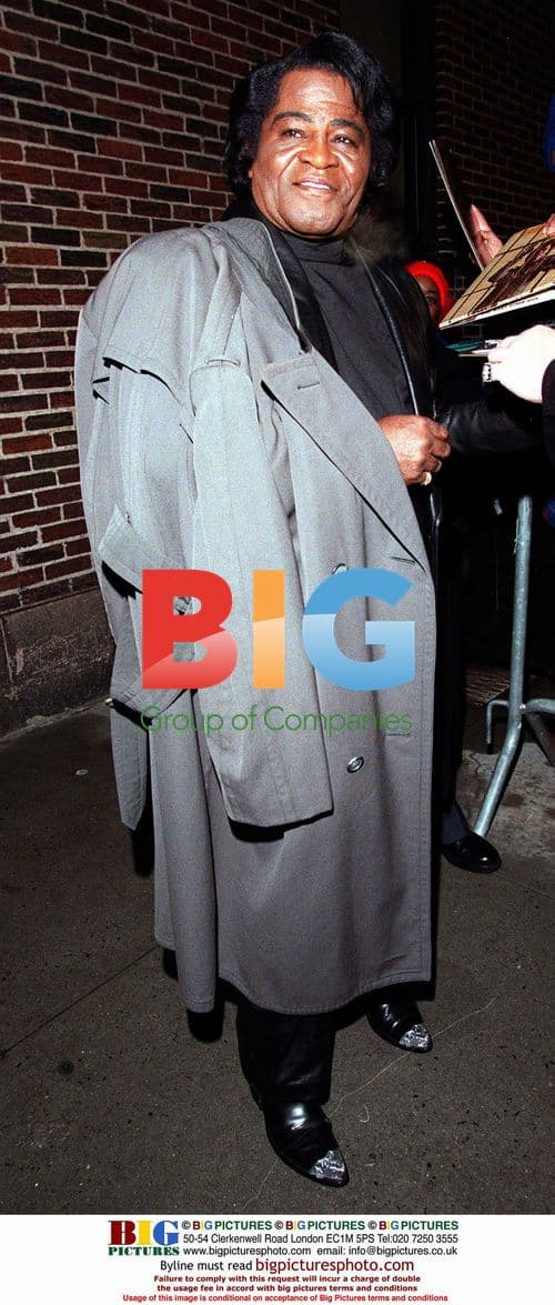 James Brown Arrives at Letterman Show