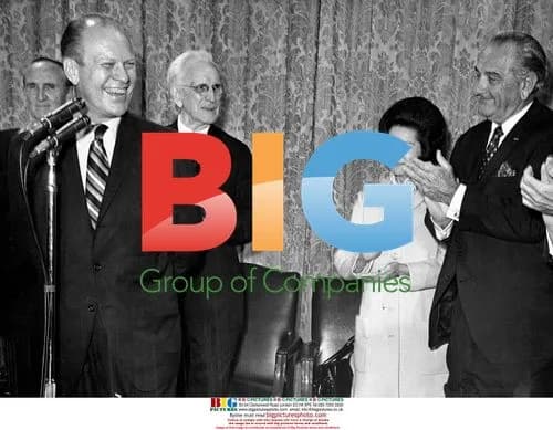 Gerald Ford with LBJ and Congressional Leaders