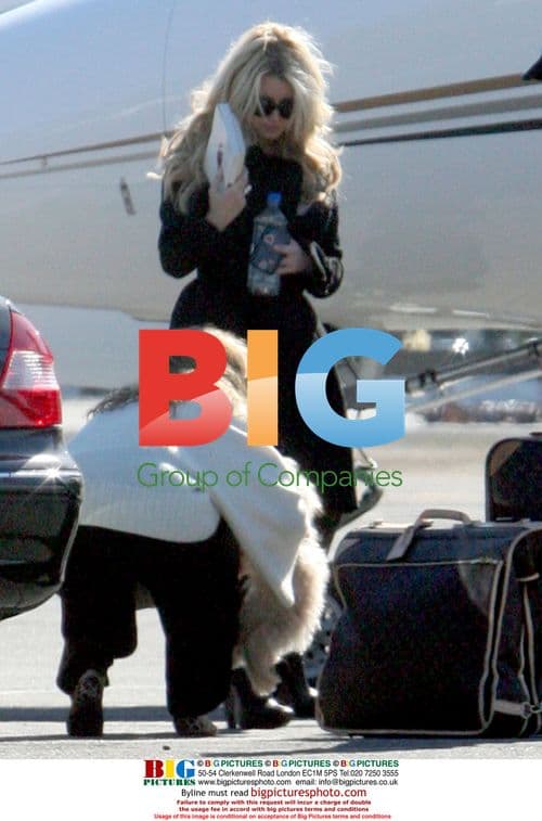 Jessica Simpson Loading Dog Onto Jet