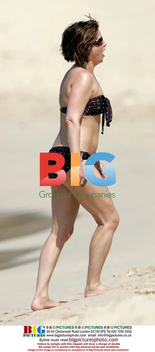 Emma Forbes on Barbados Beach