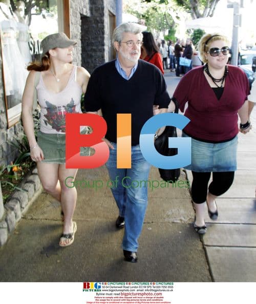 George Lucas and family out in Beverly Hills