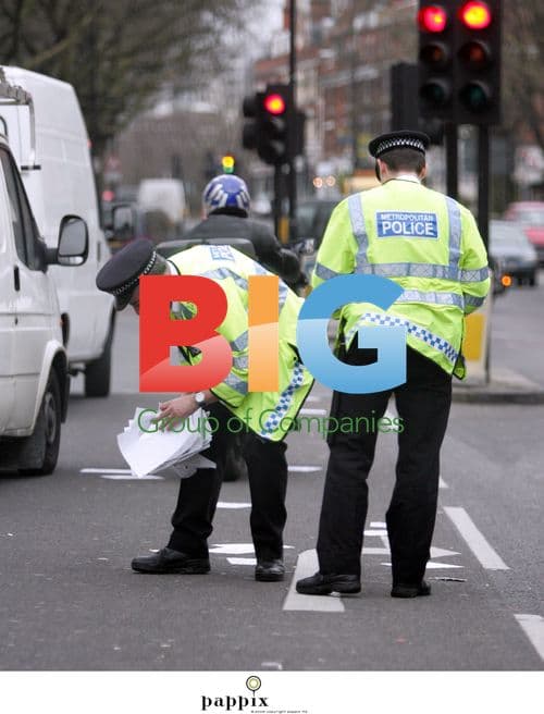 Metropolitan Police Officers Collect Documents