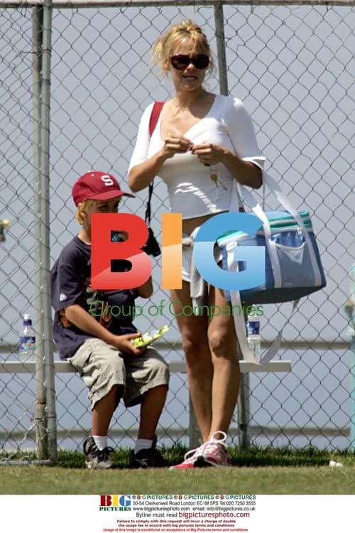 Pamela Anderson Watches Kids Play Baseball
