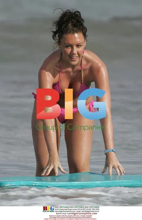 Michelle Heaton in Pink Bikini on Caribbean Vacation