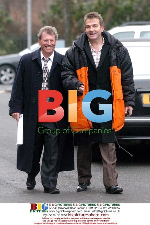 Danny Baldwin and Mike Baldwin filming Coronation Street