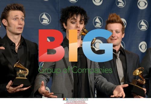Green Day backstage at 2006 Grammys
