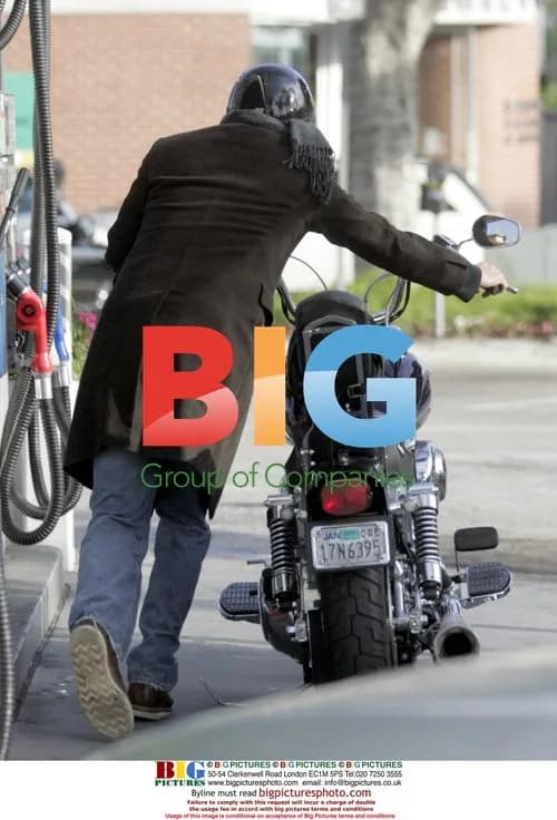 Keanu Reeves on Motorcycle in Hollywood