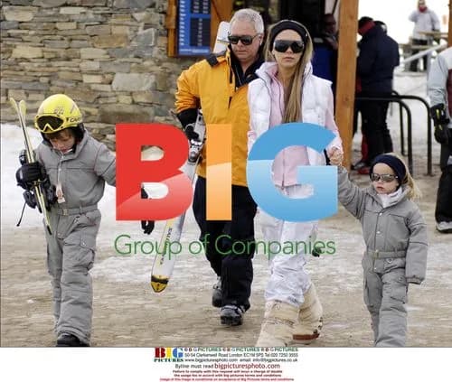 Victoria Beckham with sons at Baqueia Beret Ski Resort