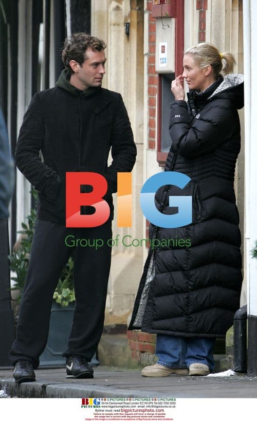 Jude Law and Cameron Diaz filming 'The Holiday'