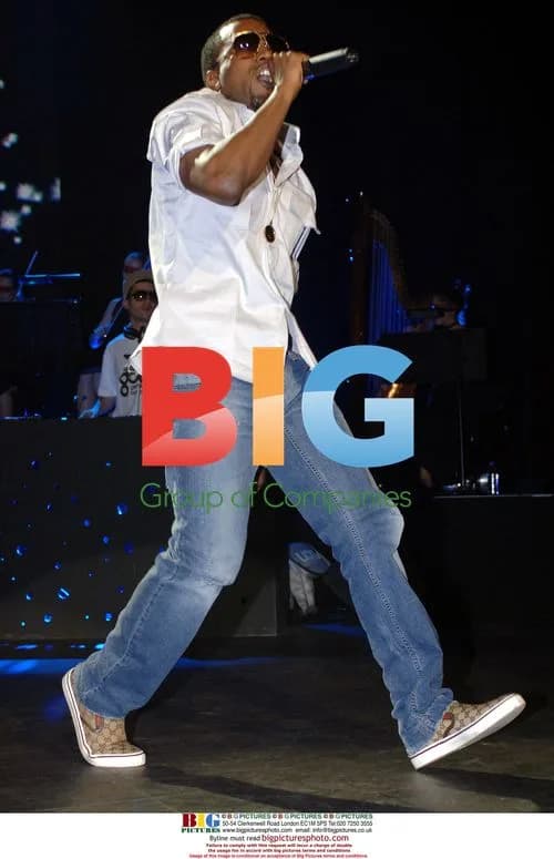 Kanye West performs in London