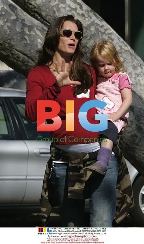 Brooke Shields and Daughter with Stick