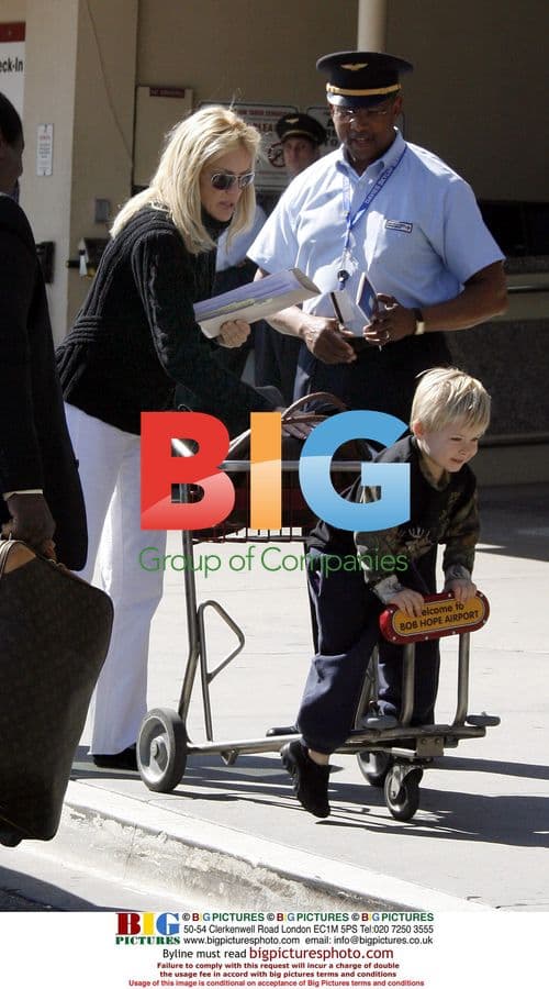 Sharon Stone and son Roan at Bob Hope airport