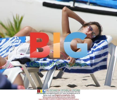 Anna Draganska Topless Sunbathing in St Barths