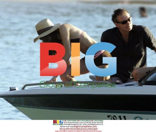 Hugh and Jemima go water-skiing in Barbados