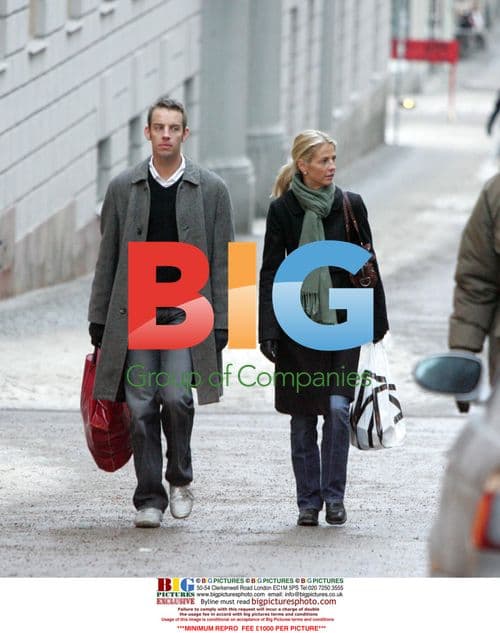 Ulrika Jonsson and boyfriend strolling in Stockholm