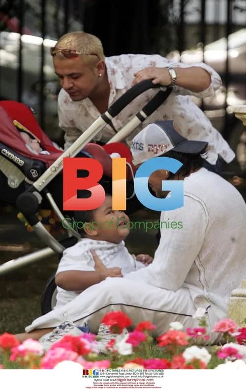 Peter Andre and family at the park