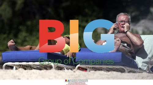 Ron Atkinson Relaxing on Barbados Beach