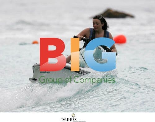 Martine McCutcheon jet skiing in Barbados