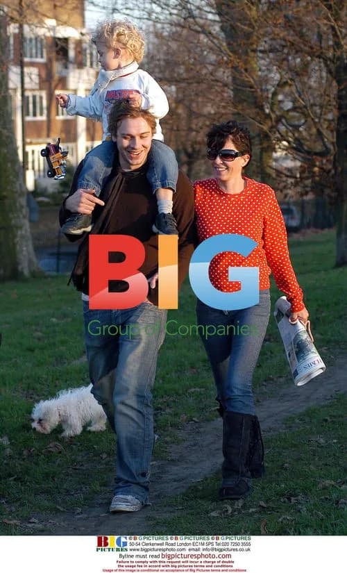Sadie Frost and Andy Jones with son Rudy in the park
