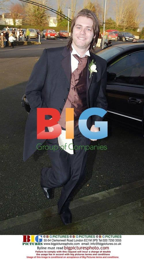 Brian McFadden arriving at wedding