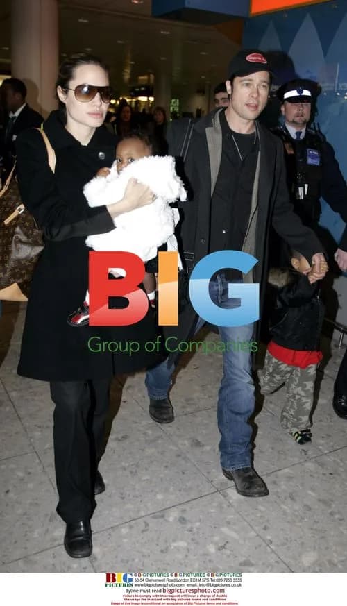 Angelina Jolie and Brad Pitt Arrive at Heathrow