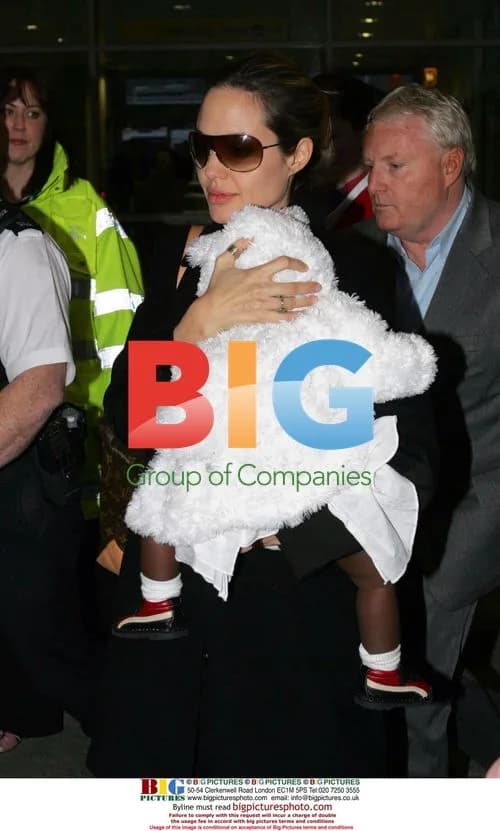 Angelina Jolie and Brad Pitt Arrive at Heathrow