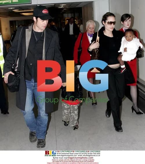 Angelina Jolie and Brad Pitt Arrive at Heathrow