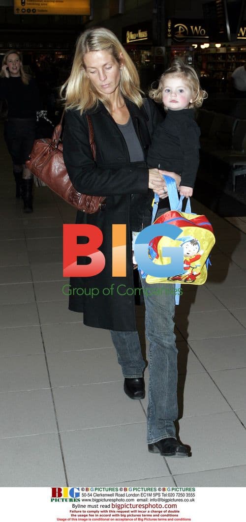 Ulrika Jonsson departs Heathrow for Stockholm