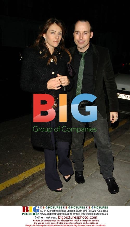 Liz Hurley and David Furnish leaving the Ivy